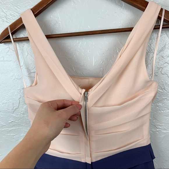 Express Ruched Color block mini dress sz 0 - Picture 7 of 10